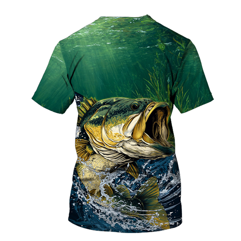 Largemouth Bass Vintage All Over Print Shirt
