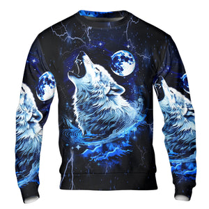 Mystical Wolf Howing Art All Over Print Shirt
