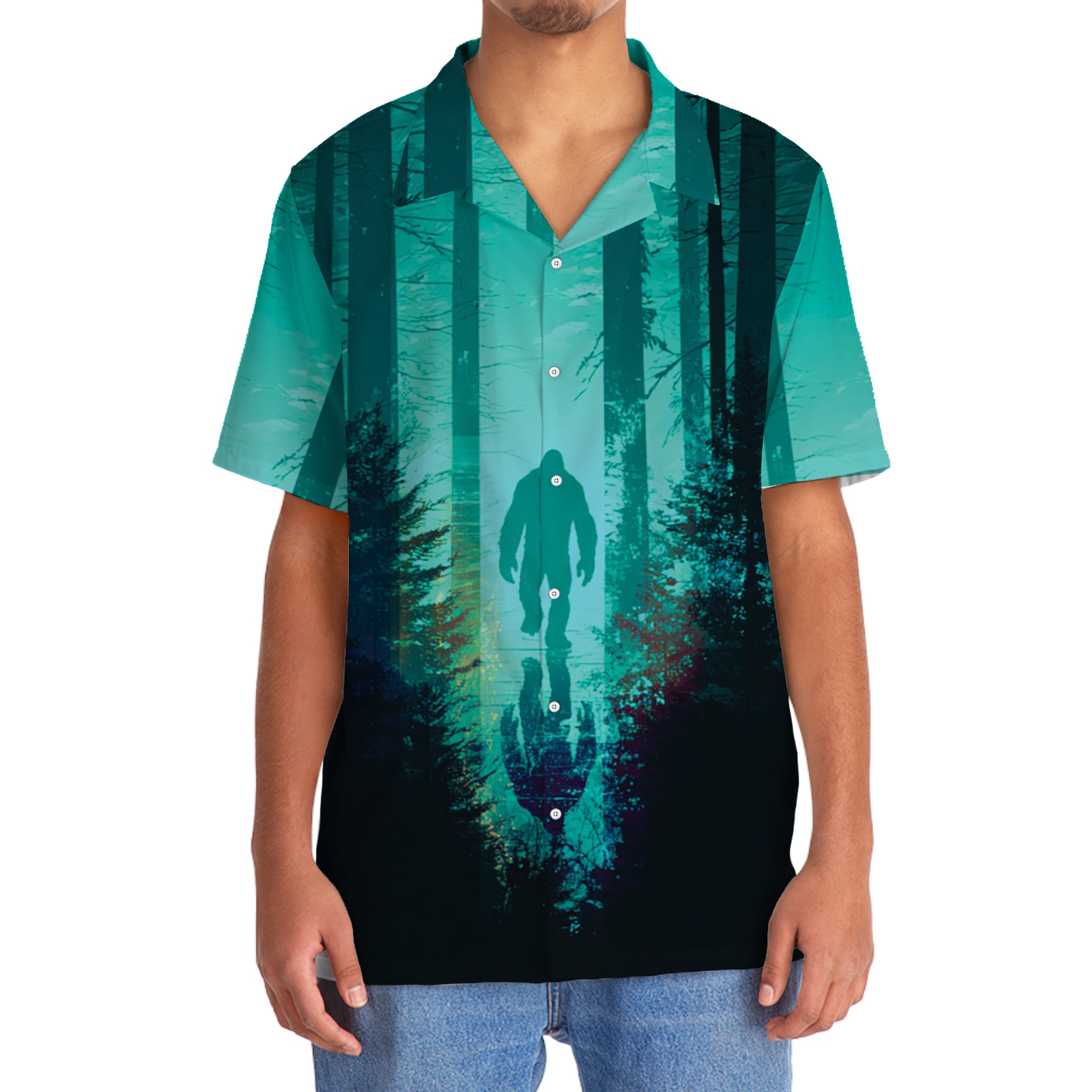 Bigfoot Into The Forest  Hawaiian Shirt