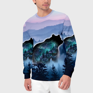 Aurora Bear Adventure Mountain All Over Print Shirt
