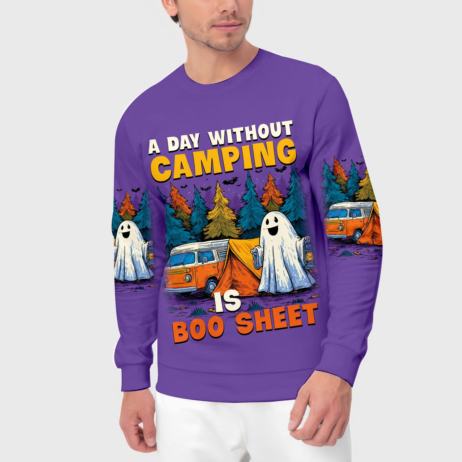 Halloween Camping Ghost – A Day Without Camping Is Boo Sheet All Over Print Shirt