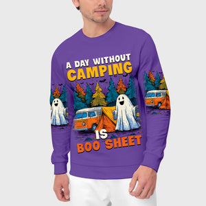 Halloween Camping Ghost – A Day Without Camping Is Boo Sheet All Over Print Shirt