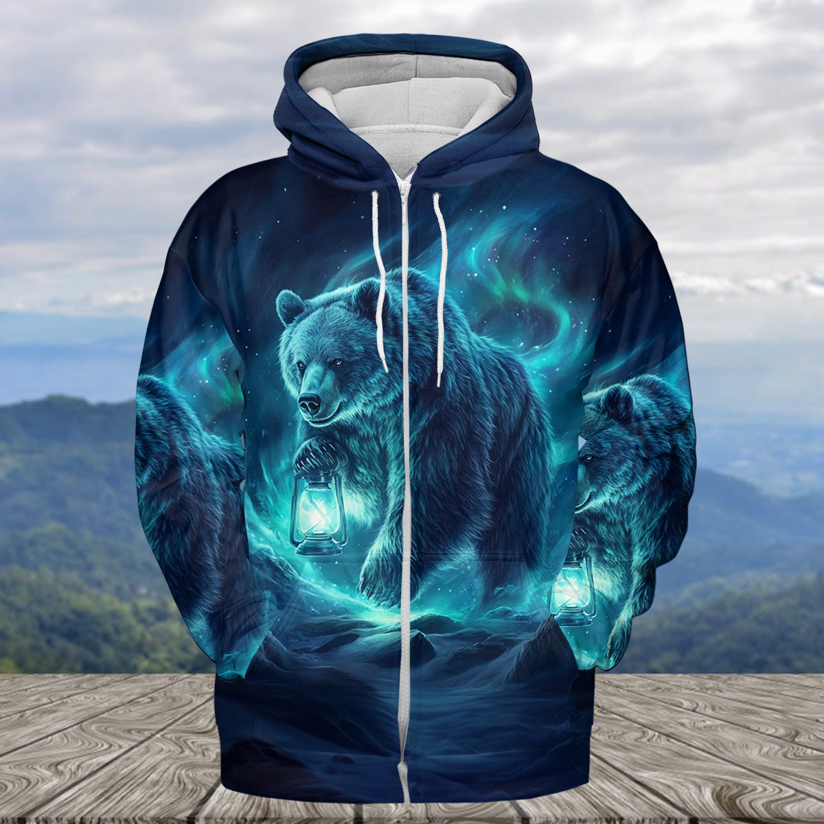 Wild Bear In The Night All Over Print Shirt