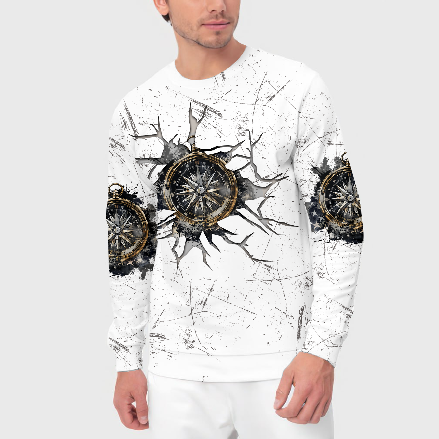 Not All Who Wander Are Lost Compass Cracks All Over Print Shirt