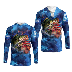 Blue Bass Fishing Patriotic All Over Print Shirt