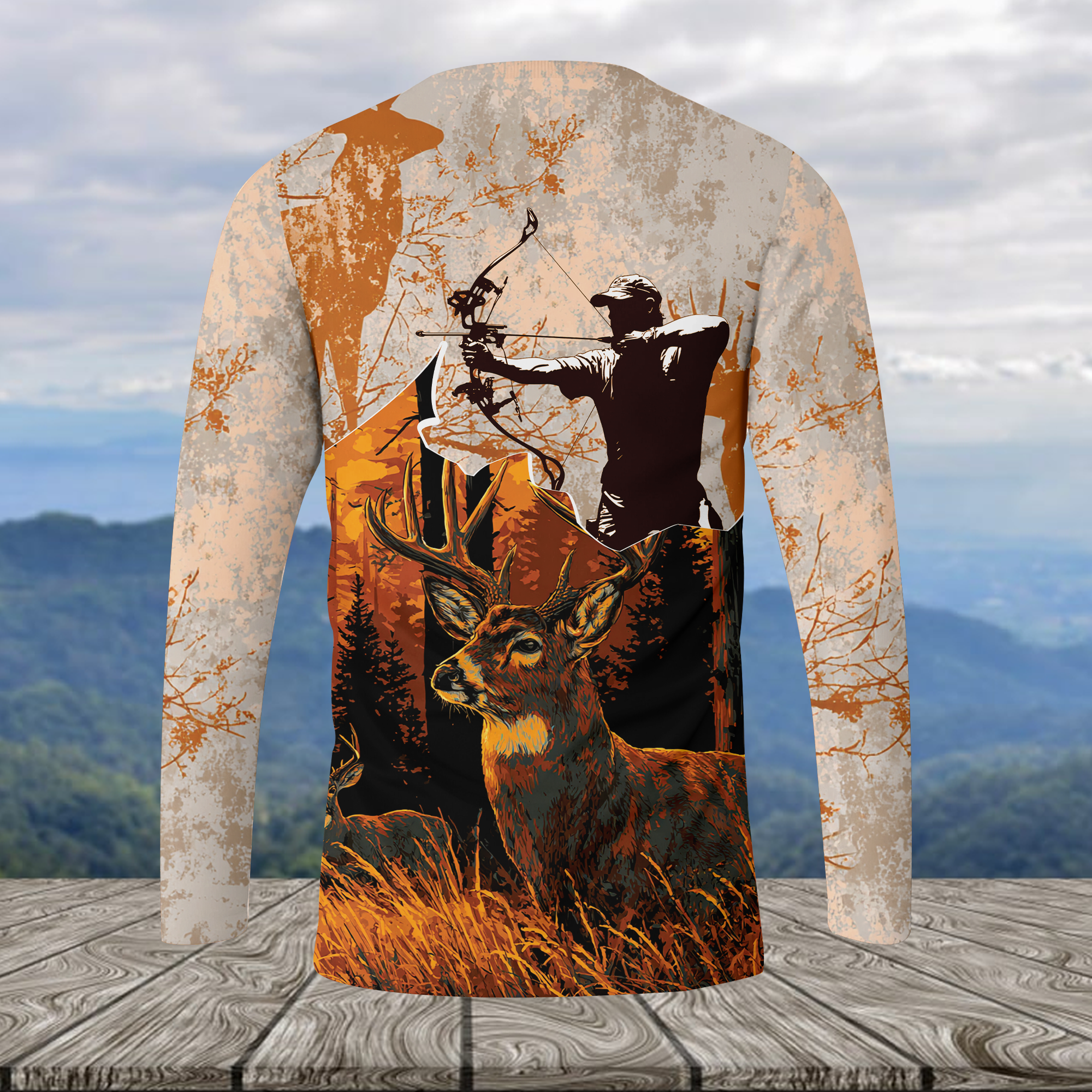 Vintage Deer Hunting Orange All Over Print Shirt