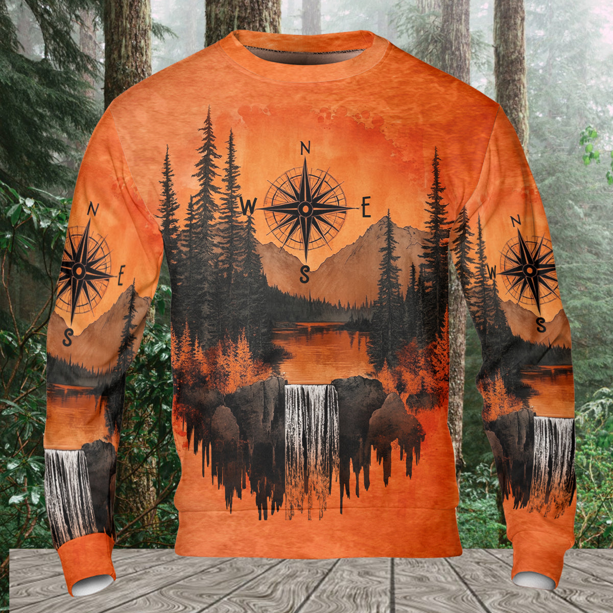 Into The Mountains I Go Orange All Over Print Shirt