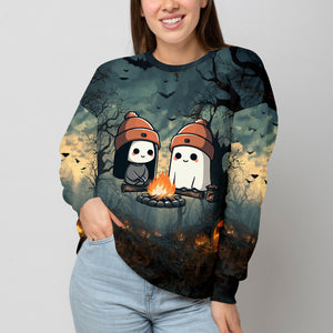 Cute Ghost Camping Crew All Over Print Shirt