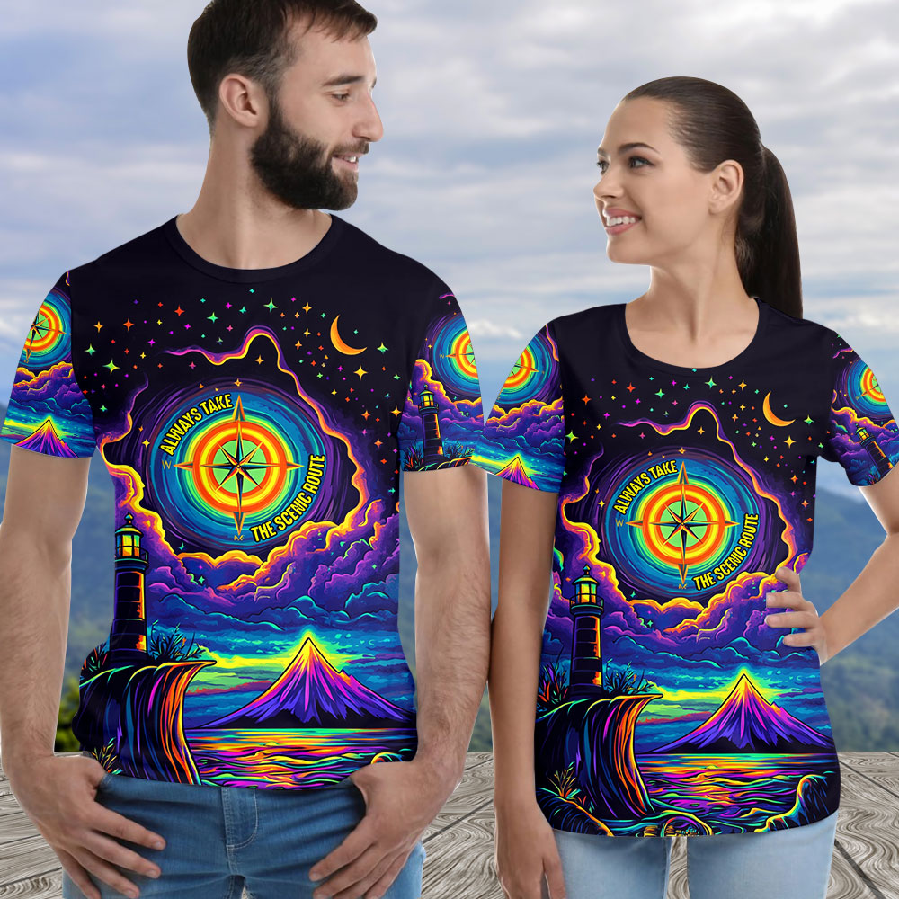 Always Take The Scenic Route All Over Print Shirt