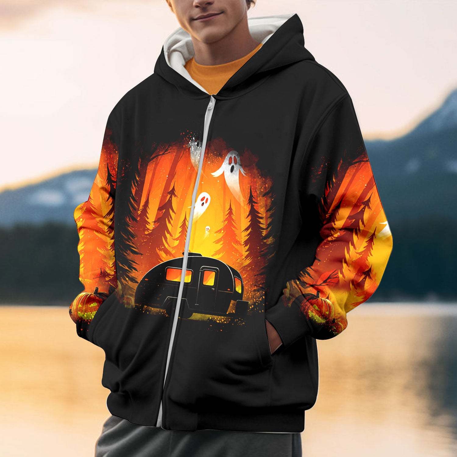 Horror Campfire In The Wild All Over Print Shirt