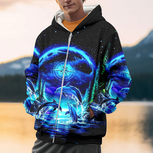Peace Sea Happy Dolphins All Over Print Shirt