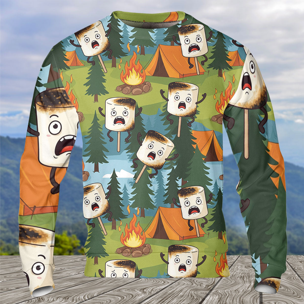 Funny Burnt Marshmallow All Over Print Shirt