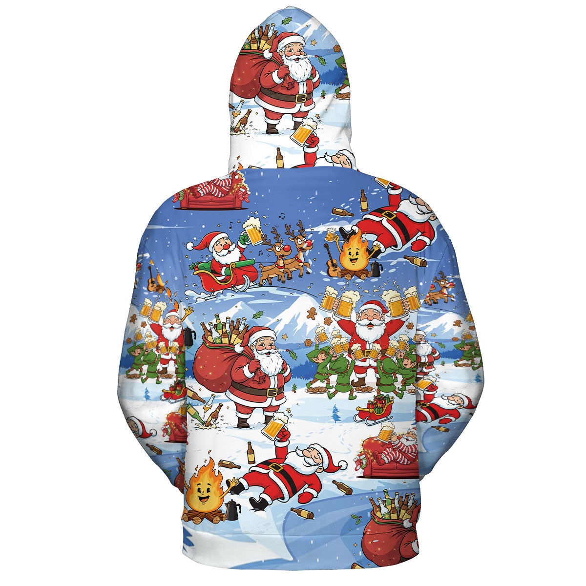 Santa Camping Funny All Over Print Shirt