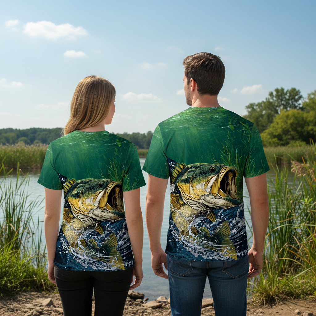 Largemouth Bass Vintage All Over Print Shirt