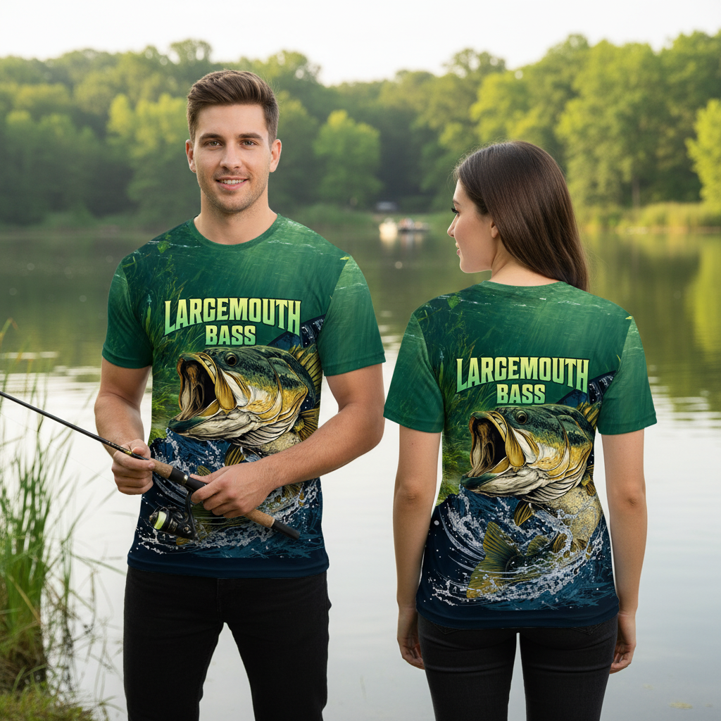 Largemouth Bass Vintage All Over Print Shirt