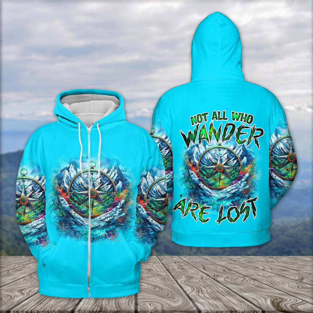 Compass Not All Who Wander Are Lost All Over Print Shirt