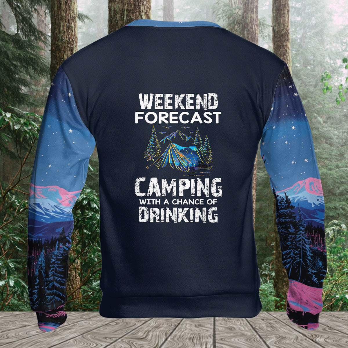 Weekend Forecast Camping With A Chance Of Drinking All Over Print Shirt