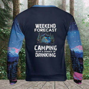 Weekend Forecast Camping With A Chance Of Drinking All Over Print Shirt