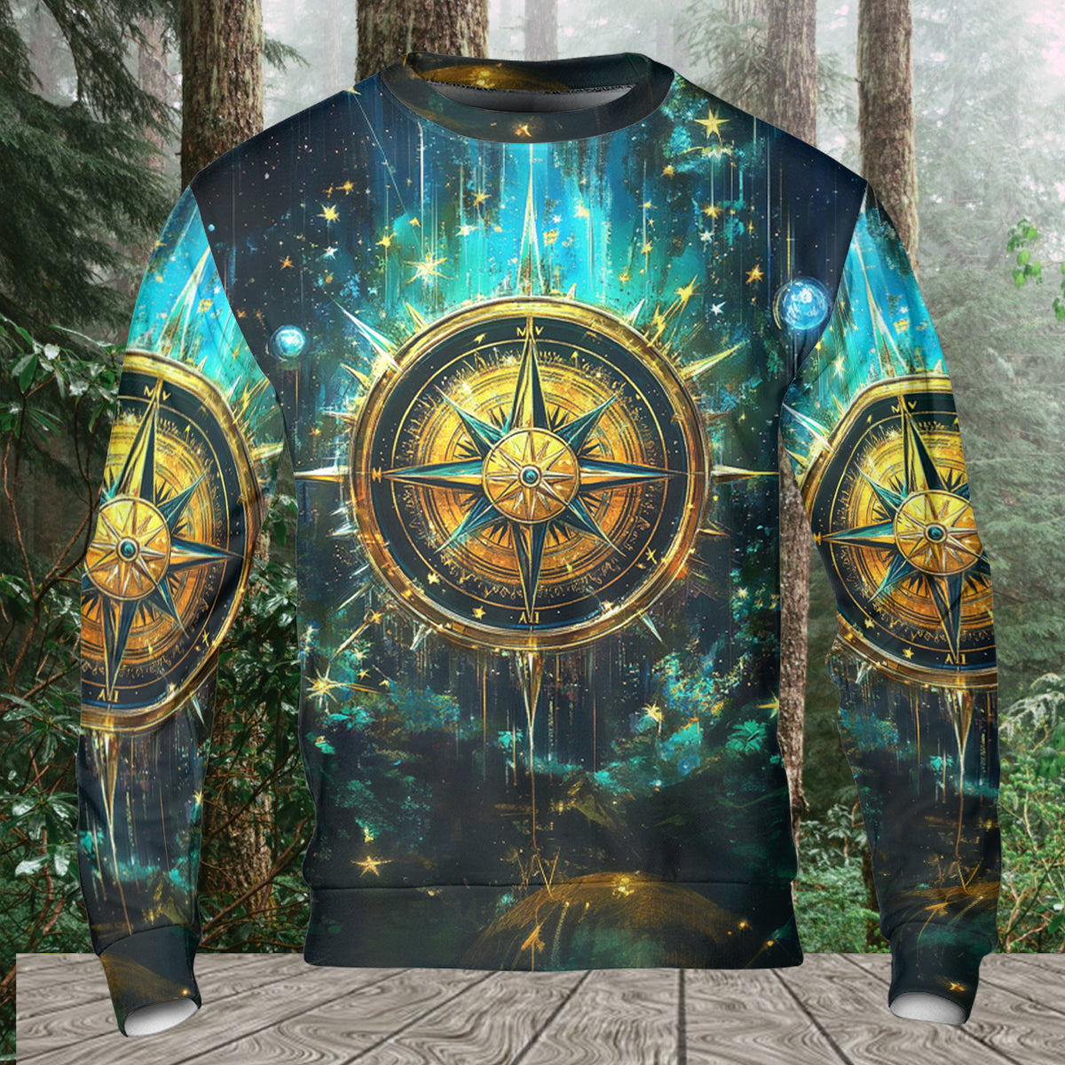 Not All Who Wander Fantasy Compass All Over Print Shirt
