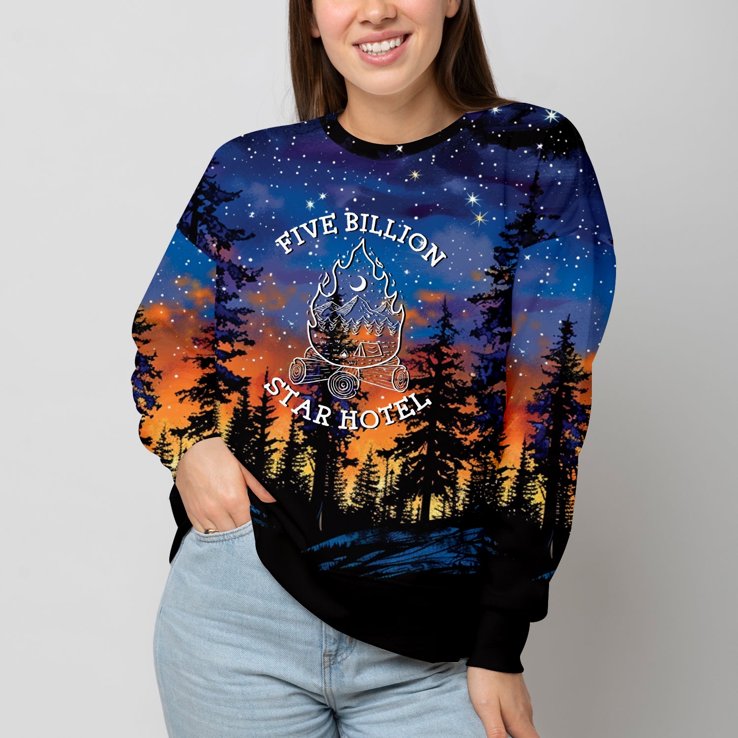 Camping Five Billion Star Hotel All Over Print Shirt