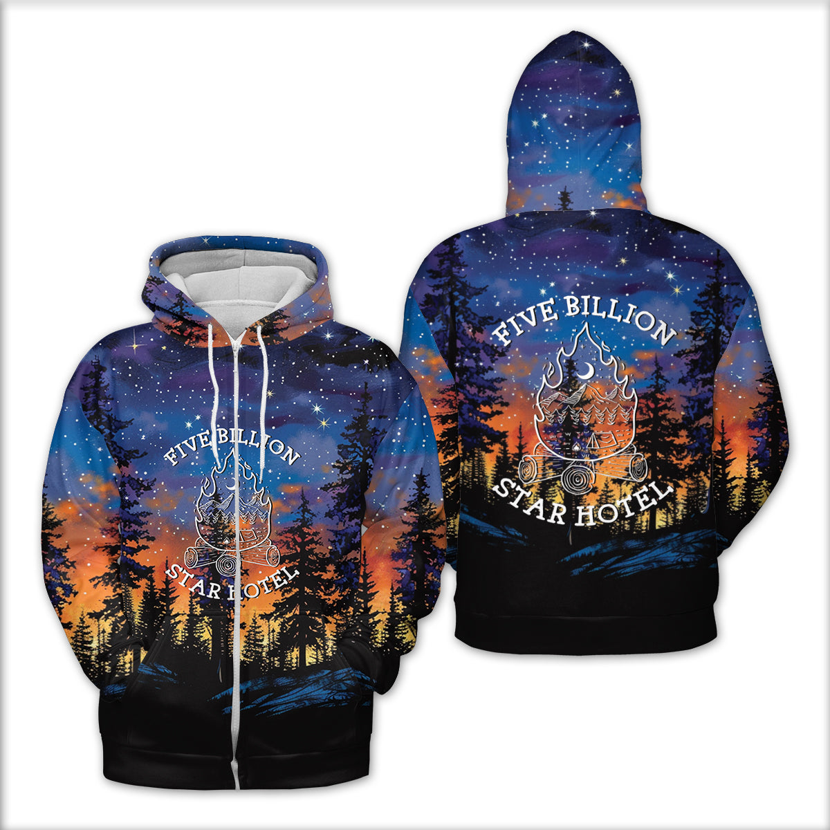 Camping Five Billion Star Hotel All Over Print Shirt