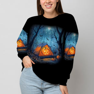 Halloween Pumpkin Camping All Over Print Shirt