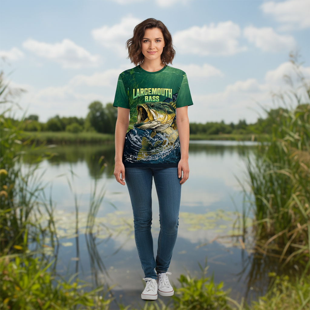 Largemouth Bass Vintage All Over Print Shirt