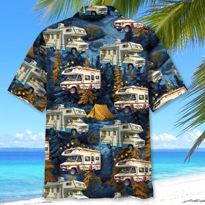 Camping Car Night Forest Hawaiian Shirt