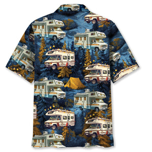 Camping Car Night Forest Hawaiian Shirt
