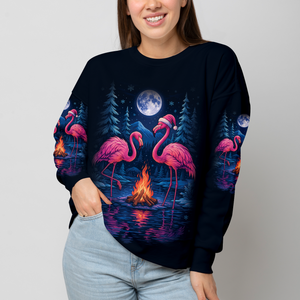 Crazy Friends Camping Memories Flamingo Christmas All Over Print Shirt