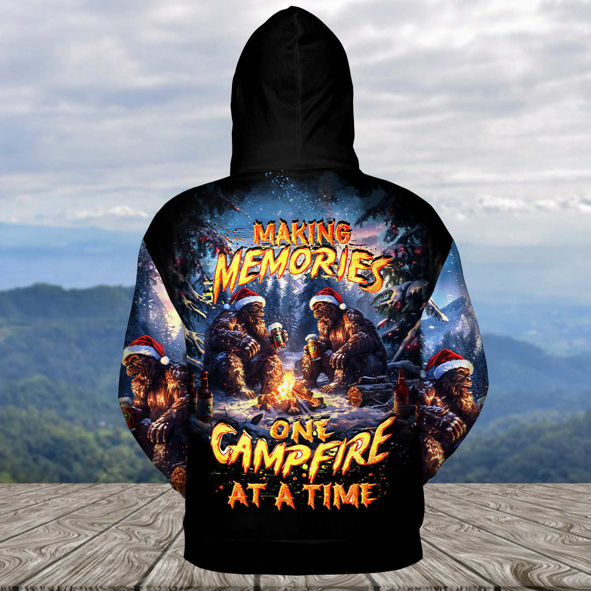 Bigfoot Making Memories One Campfire At A Time Christmas All Over Print Shirt