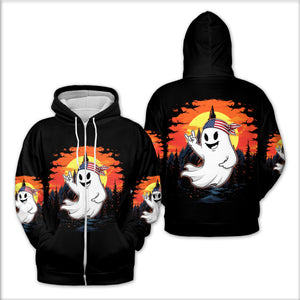 Spooky Boo In The Forest All Over Print Shirt