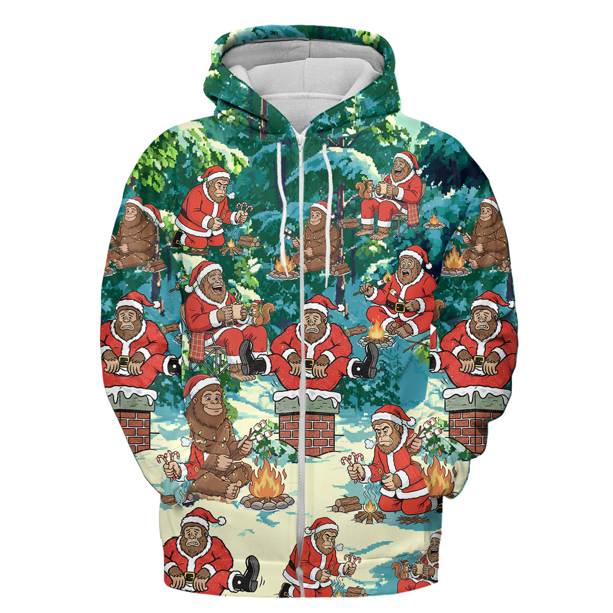 Bigfoot Camping Xmas All Over Print Shirt