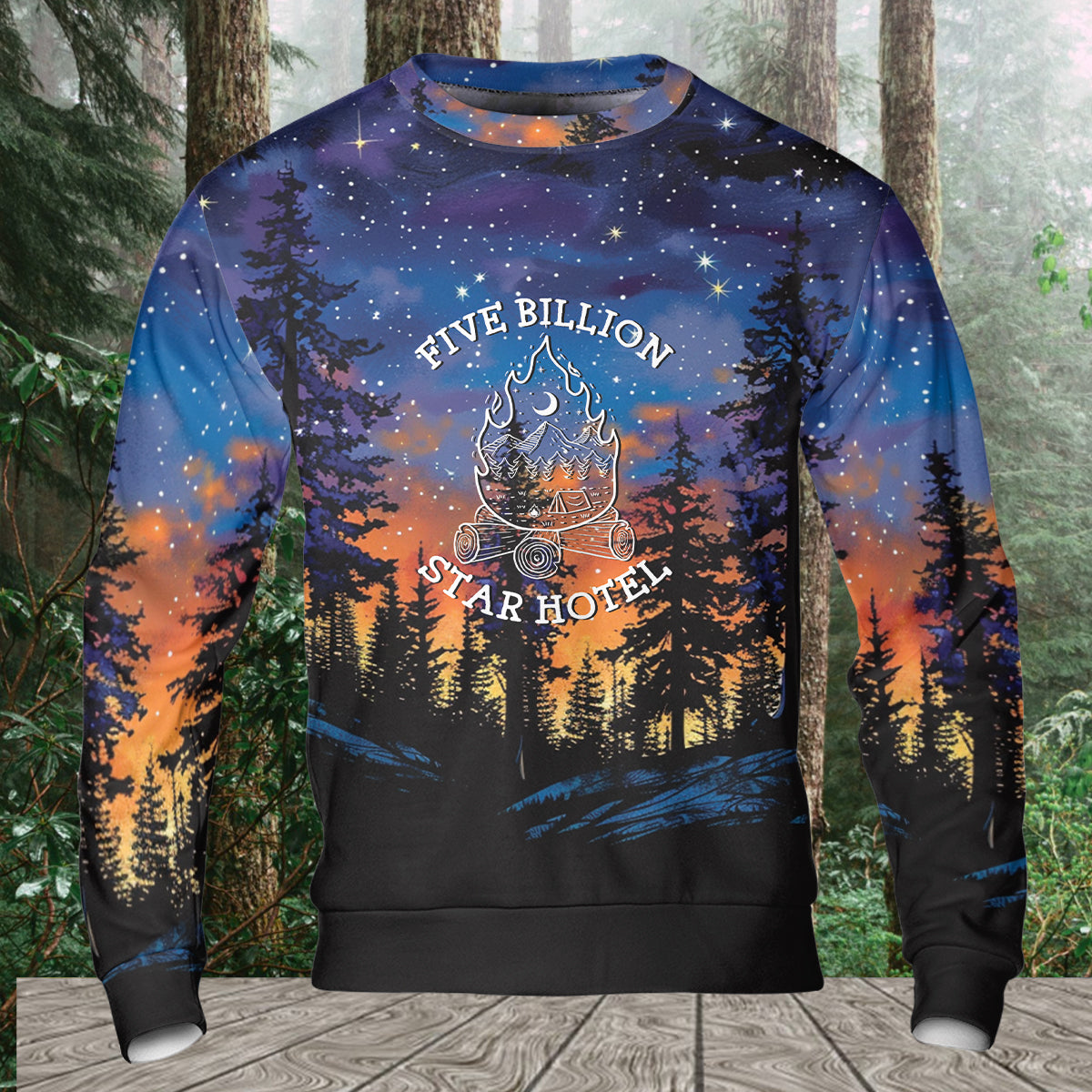 Camping Five Billion Star Hotel All Over Print Shirt