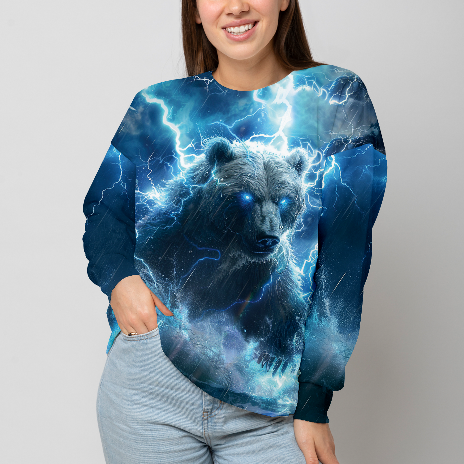 Electric Powerful Bear Awesome Cool All Over Print Shirt