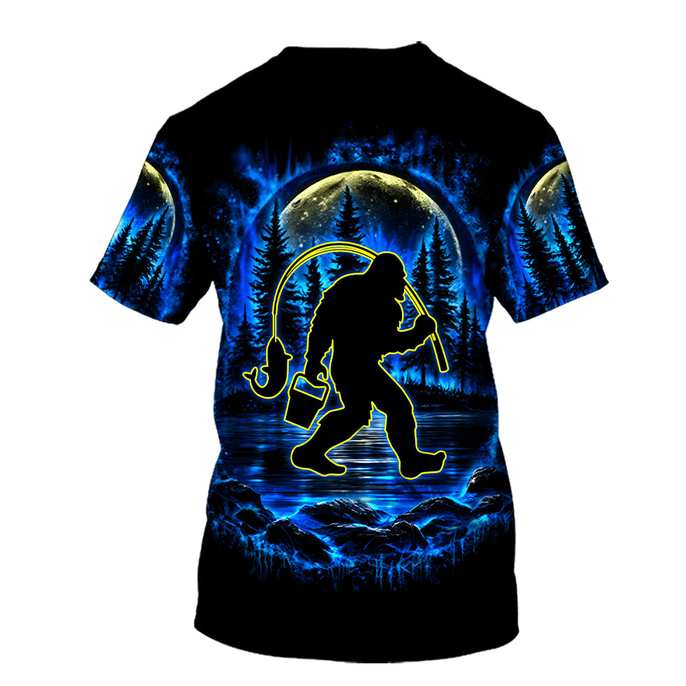 Bigfoot Fishing All Over Print Shirt