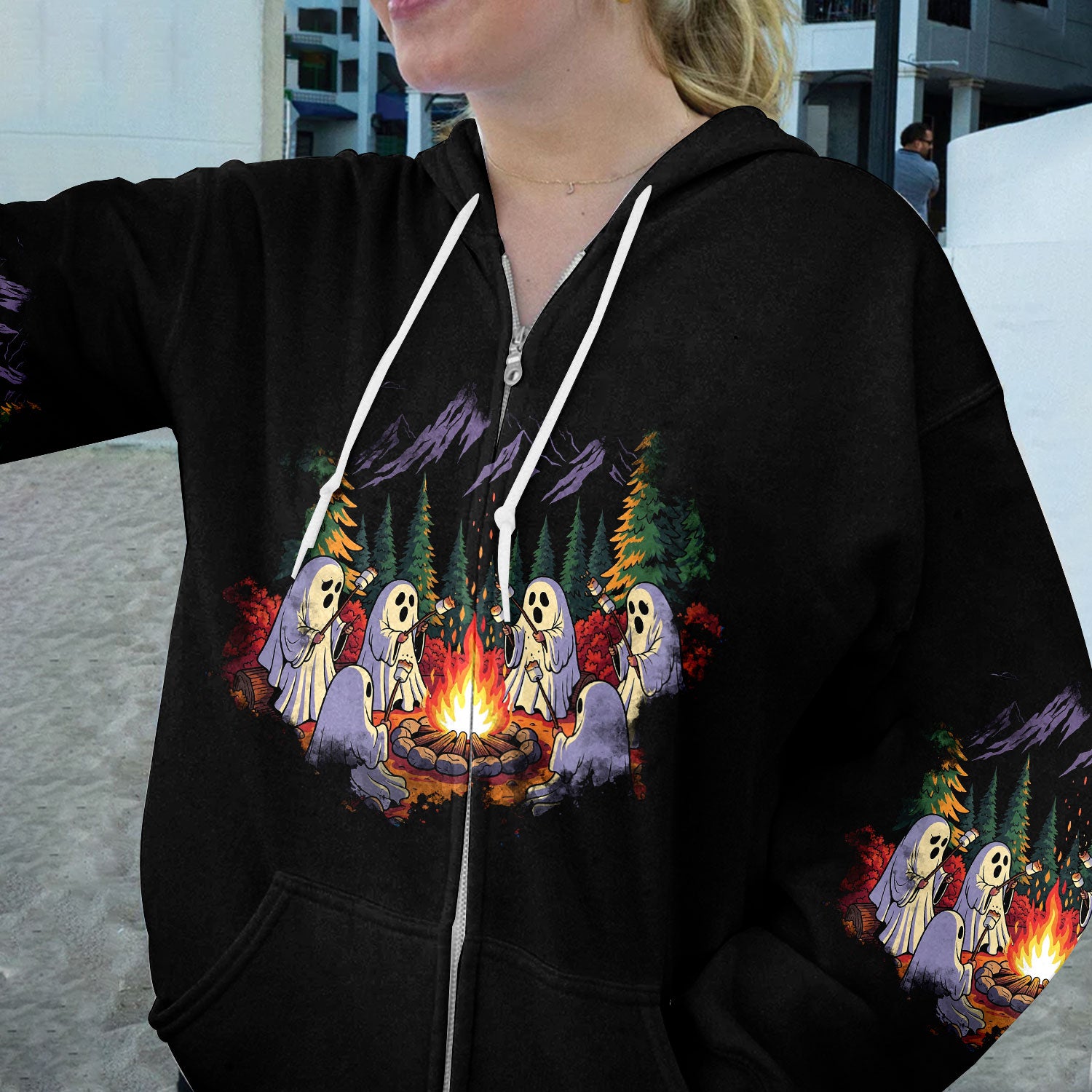 Ghost Camping Crew All Over Print Shirt