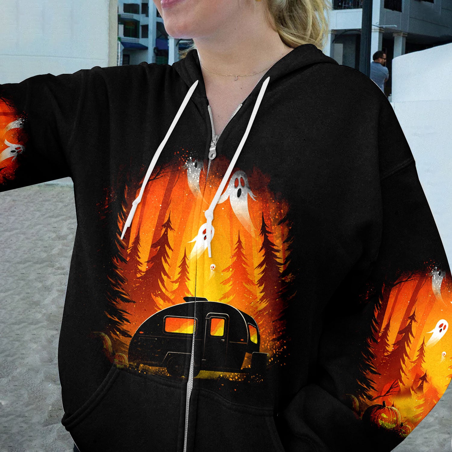 Horror Campfire In The Wild All Over Print Shirt