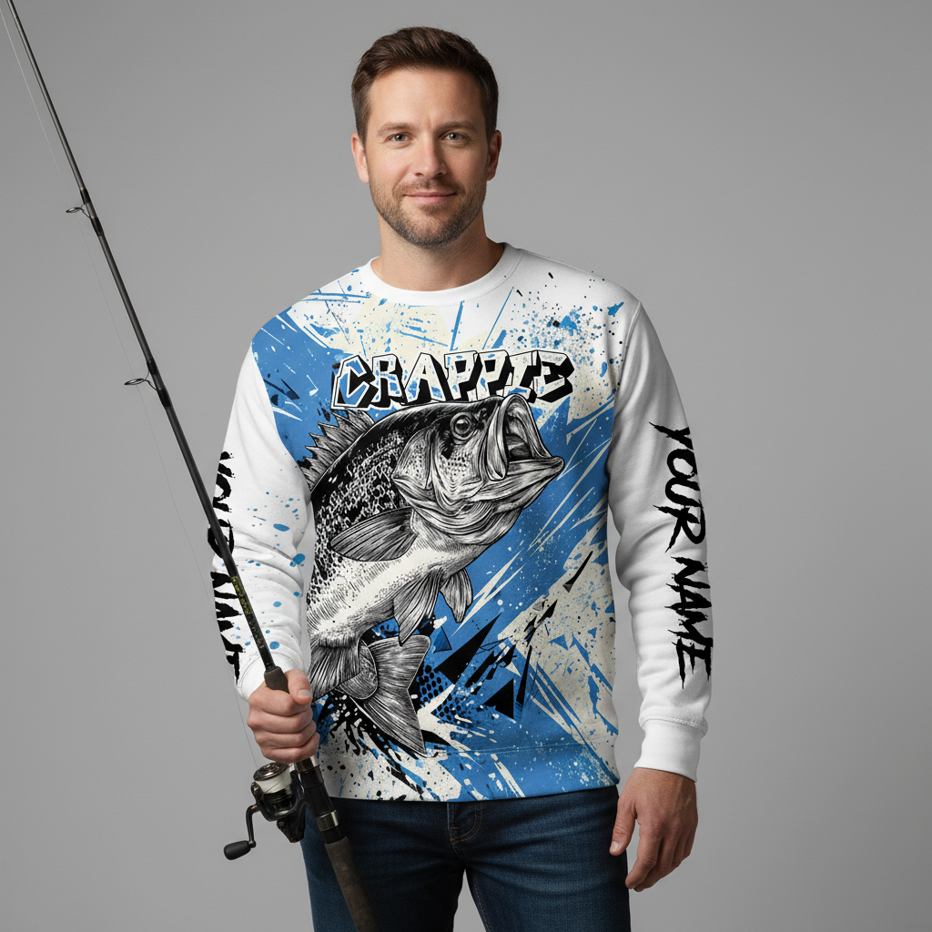 Custom Name Crappie Fishing Jersey All Over Print Shirt
