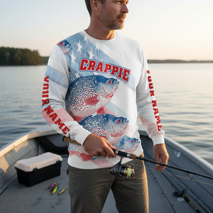 Custom Name Crappie Fish America All Over Print Shirt