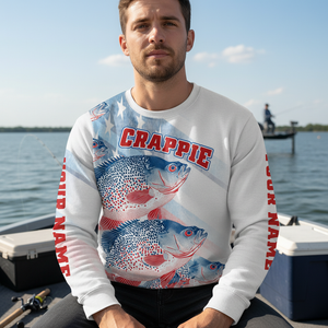Custom Name Crappie Fish America All Over Print Shirt