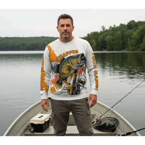 Custom Name Crappie Fish Orange All Over Print Shirt