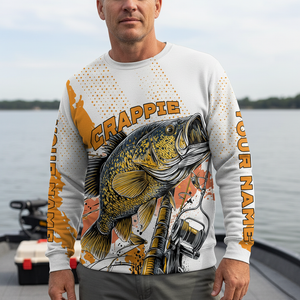Custom Name Crappie Fish Orange All Over Print Shirt