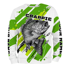 Custom Name Crappie Fish Green All Over Print Shirt