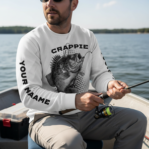 Custom Name Crappie Fish Gray All Over Print Shirt