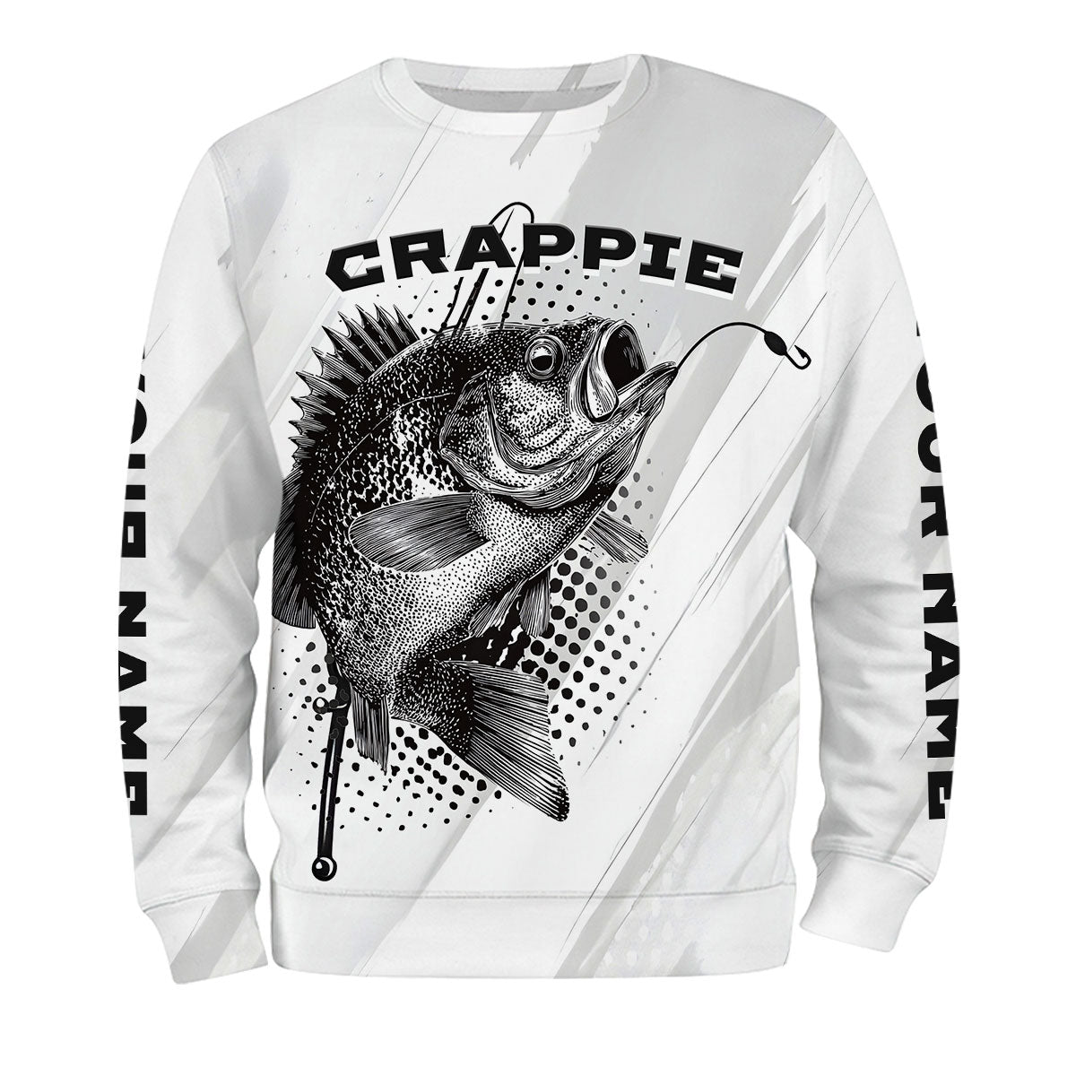 Custom Name Crappie Fish Gray All Over Print Shirt