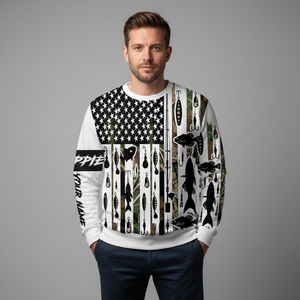 Custom Name Crappie Fish Black All Over Print Shirt