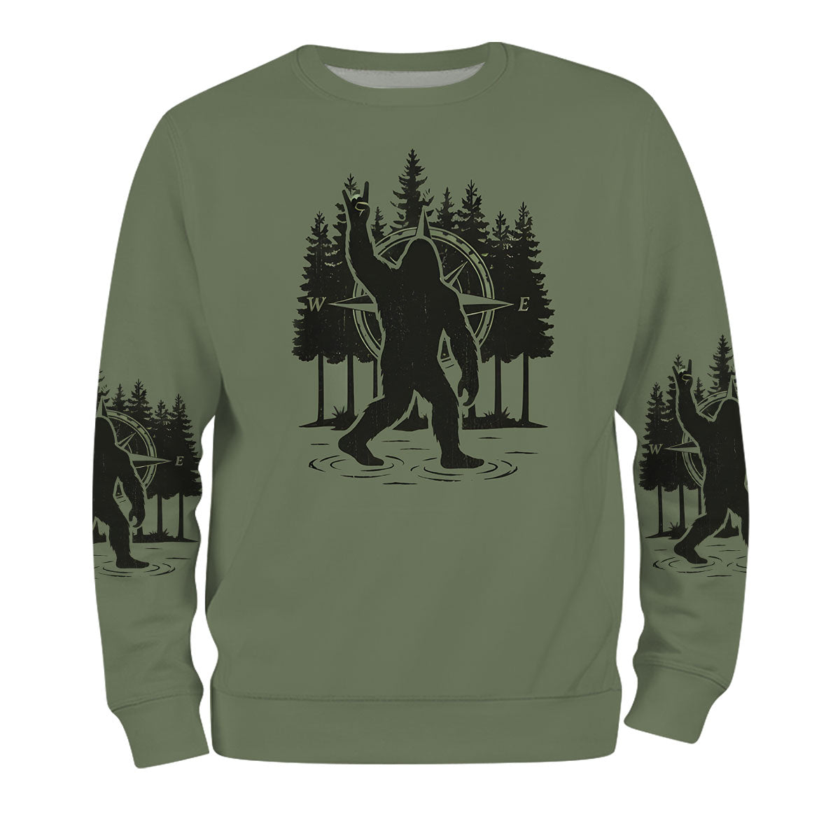 Not All Who Wander Are Lost Bigfoot Walking All Over Print Shirt