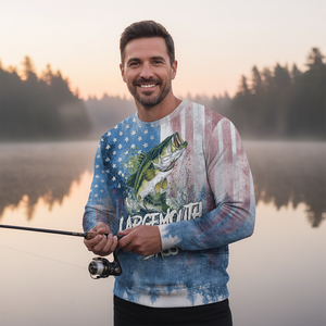 Largemouth Bass American Flag All Over Print Shirt