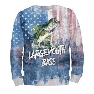 Largemouth Bass American Flag All Over Print Shirt